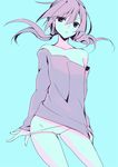  aki663 asahina_hiyori kagerou_project long_hair low_twintails monochrome panties solo twintails underwear 