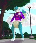  absurd_res bench blush blush_lines bodily_fluids clothed clothing collar diaper enema exhibitionism feces generation_7_pokemon genital_fluids grass hi_res leash male nintendo park park_bench plant pokemon pokemon_(species) pooping public rockruff soiled_diaper soiling soiling_diaper solo sonpop street_lamp sweater topwear tree unclean_diaper urine used_diaper using_diaper wearing_diaper wet_diaper wetting wetting_diaper 