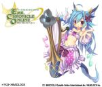  ahoge artist_request blue_hair bow company_name copyright_logo copyright_notice detached_sleeves emil_chronicle_online fin_hair_ornament frilled_skirt frilled_tube_top frills hair_bow harp holding holding_microphone instrument logo long_hair lorelei_lore merfolk mermaid microphone monster_girl musical_note official_art outstretched_arm pink_skirt pink_sleeves pink_tube_top purple_eyes red_bow skirt strapless tube_top white_background 