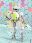  3:4 3_fingers 3d_(artwork) anthro big_breasts black_border border breasts cybernetics digital_media_(artwork) female fingers futuristic genitals glowing glowing_eyes hi_res huge_breasts hyper hyper_breasts industrial lego lego_brick machine model_kit nipples nude nude_female rev-rabbit robot_anthro robotic solo standing synthetic thiccbrick vulva white_body 