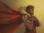  armor beard cape crossed_arms dark_skin dark_skinned_male facial_hair fate/zero fate_(series) male_focus muscle red_eyes red_hair rider_(fate/zero) solo tight-web 