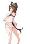  :d animal_ears ass barefoot blush bra brown_eyes brown_hair cat_ears chen earrings from_behind hat huge_ass jewelry legs mob_cap multiple_tails naughty_face open_mouth panties pink_panties plump shinobe short_hair sketch smile solo tail thick_thighs thighs touhou two_tails underwear underwear_only 