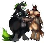 animal_genitalia animal_penis anthro areola audible_ejaculation ball_inflation balls belly big_balls big_penis biped black_body black_fur black_hair blush blush_lines bodily_fluids bone breasts brown_body brown_fur canid canine canine_genitalia canine_penis canis catalina_(cuetlachtli) cum cum_in_balls cum_in_penis cum_inside docking domestic_dog drooling duo equine_genitalia equine_penis erection flared_penis fluffy fluffy_tail fur genital_fluids genitals green_eyes green_hair grey_body grey_fur gynomorph gynomorph/gynomorph gynomorph_penetrating hair hi_res horn huge_balls huge_penis hybrid inflation intersex intersex/intersex intersex_penetrating knot knotted_penis knotting licking licking_lips looking_pleasured mammal medial_ring moan monster nadilya_(heliocintrini) nipple_piercing nipples onikkussu penetration penile penile_knotting penile_penetration penis penis_in_penis piercing plap_(sound) saliva sex sheath skull skull_head skulldog_(species) slightly_chubby slightly_chubby_gynomorph slightly_chubby_intersex tail tongue tongue_out urethral urethral_penetration