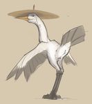  2014 ambiguous_gender avian bird cloaca crane feral looking_back raised_tail solo tuke white_feathers wings 