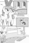  bed bedroom black_and_white building comic dialog equine fearingfun friendship_is_magic horn mammal monochrome my_little_pony princess_cadance_(mlp) shining_armor_(mlp) text twilight_sparkle_(mlp) unicorn winged_unicorn wings 