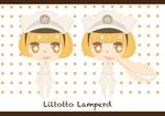  bangs bleach bleach:_the_thousand-year_blood_war blonde_hair blunt_bangs blush blush_stickers character_name chibi dress gloves hat liltotto_lamperd mebuti open_mouth peaked_cap polka_dot polka_dot_background quincy quincy_(bleach) short_hair smile teeth thighhighs uniform white_dress white_gloves white_hat white_legwear yellow_eyes 