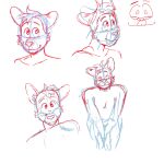  2025 anthro blush chuck_(p_rindustries) domestic_cat eyes_closed felid feline felis fur guide_lines hi_res looking_at_viewer male male_anthro mammal mohawk nude p_rindustries pivoted_ears sketch smile solo tail tongue tongue_out 