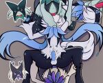 absurd_res anal anal_penetration anthro balls bodily_fluids cum deep_throat erection fellatio flora_(ssssnowy) generation_9_pokemon genital_fluids genitals glace_(cris79x) group group_sex hi_res kwerty_mx leg_grab male male/male male_penetrated male_penetrating male_penetrating_male meowscarada neos_(meowscarada) nintendo oral oral_penetration penetration penile penile_penetration penis penis_in_mouth petals pokemon pokemon_(species) sex simple_background smile threesome throat_grab trio