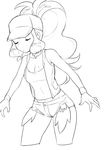  animated animated_gif baseball_cap breasts cleavage cropped_legs cutoff_jeans cutoffs denim denim_shorts exposed_pocket greyscale hand_on_hip hat lineart long_hair medium_breasts midriff monochrome naso4 pokemon pokemon_(game) pokemon_bw ponytail pose short_shorts shorts smile solo touko_(pokemon) vest wristband 