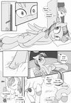  black_and_white comic cutie_mark dialog door fearingfun friendship_is_magic licking monochrome my_little_pony penis shining_armor_(mlp) text tongue twilight_sparkle_(mlp) 