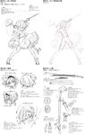  :&lt; bob_cut fighting_stance foreshortening from_behind hairband how_to iseki_(kuroshura_no_tabiji) katana konpaku_youmu konpaku_youmu_(ghost) monochrome sheath short_hair standing sword touhou translation_request weapon 