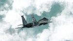  1boy absurdres ace_combat ace_combat_7 aircraft airplane claw_mark cockpit commentary_request f-15_eagle fighter_jet highres military military_vehicle shinji_(shinjisq) sky trigger_(ace_combat) vehicle_focus 