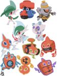  absurdres aqua_eyes blue_eyes chibi chibi_only closed_mouth colored_sclera commentary_request dusknoir electric_fan froslass full_body gallade green_eyes grin highres lawnmower mega_gallade mega_pokemon microwave one-eyed pokemon pokemon_(creature) pokemon_focus probopass purple_eyes red_eyes red_nose refrigerator rotom rotom_(fan) rotom_(frost) rotom_(heat) rotom_(mow) rotom_(normal) rotom_(wash) sharp_teeth signature simple_background smile t_tsudaka teeth washing_machine white_background yellow_eyes yellow_sclera 