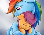  2014 crying equine female feral friendship_is_magic horse mammal my_little_pony nobody47 pegasus pony rainbow_dash_(mlp) sad scootaloo_(mlp) tears wings 
