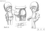  ass beanie concept_art digimon hat monochrome official_art takenouchi_sora translation_request 