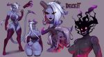  2026 2_horns armwear big_breasts big_butt black_armwear black_choker black_clothing black_elbow_gloves black_gloves black_handwear black_jewelry black_latex black_legwear black_leotard black_necklace black_sclera black_thigh_boots black_thigh_highs blue_body blue_skin boots breasts butt choker claws clothing deceit_(doomthewolf) demon doomthewolf ear_piercing ear_ring elbow_gloves female fingerless_gloves footwear gloves hair handwear hi_res highlights_(coloring) horn horror_(theme) humanoid humanoid_pointy_ears jewelry latex latex_armwear latex_boots latex_clothing latex_elbow_gloves latex_footwear latex_gloves latex_handwear latex_legwear latex_thigh_boots latex_thigh_highs legwear leotard lipstick long_hair looking_at_viewer makeup model_sheet multicolored_hair necklace not_furry piercing pointy_ears purple_highlights red_eyes red_lipstick ring_piercing shoes solo spade_tail tail thigh_boots thigh_highs tongue tongue_out two_tone_hair white_hair 