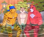  absurd_res anthro barazoku bear black_clothing black_jockstrap black_underwear chest_tuft clothing dog_tags dragon felid feline fur group hi_res hot_spring jockstrap lamp lantern male male/male mammal mindmechanica mythological_creature mythological_scalie mythology onsen orange_body partially_submerged red_body red_clothing red_fur red_jockstrap red_underwear rence scalie steyr swimming_in_underwear trio tuft underwear water wet wet_clothing wet_underwear white_clothing white_jockstrap white_underwear 