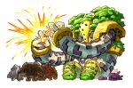  absurdres highres no_humans pokemon pokemon_(creature) railroadlion regice regigigas regirock registeel signature simple_background sitting solo_focus sparks white_background 