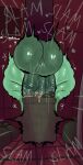 absurd_res anthro aquatic arthropod balls big_balls big_butt big_penis butt demon fish fly_(animal) genitals green_body heart_symbol hi_res huge_balls huge_butt huge_penis hyper hyper_balls hyper_genitalia hyper_penis insect male male_penetrating onomatopoeia penetration penis plushtrapboyuwu rear_view shaking shark shortstack shortstack_male solo sound_effects text thick_thighs trash trash_can valac_(plushtrapboy) vein veiny_penis wide_hips