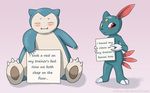  ambiguous_gender blush eddiew english_text male nintendo pok&eacute;mon pok&eacute;shaming sneasel snorlax text video_games 