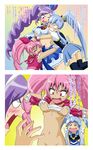  :o anger_vein aono_miki blank_eyes blue_choker blue_eyes blush bottomless bow breast_envy breasts choker comic commentary_request cure_berry cure_melody cure_princess drill_hair fresh_precure! fuchi_(nightmare) groin hair_ornament happinesscharge_precure! highres houjou_hibiki long_hair medium_breasts midriff multiple_girls open_mouth out-of-frame_censoring pink_bow pink_hair precure shirayuki_hime simple_background skirt small_breasts split_screen suite_precure surprised translated twintails very_long_hair wide-eyed yellow_background 