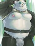 2026 3:4 4_fingers anthro areola arknights arknights_endfield bear belt biped black_belt black_body black_claws black_ears black_fur black_nose bulge claws clothed clothed_anthro clothed_male clothing da_pan_(arknights) detailed_bulge digital_media_(artwork) eyewear finger_claws fingerpads fingers fug@9 fur giant_panda glistening glistening_eyes grey_clothing grey_thong grey_underwear hypergryph male male_anthro mammal multicolored_body multicolored_fur musclegut muscular nipples overweight overweight_anthro overweight_male pantsless pantsless_anthro pantsless_male pawpads pecs pink_areola pink_nipples pink_pawpads print_clothing print_shirt print_tank_top print_topwear raised_clothing raised_shirt raised_tank_top raised_topwear shirt solo standing studio_montagne sunglasses tan_clothing tan_shirt tan_tank_top tan_topwear tank_top teeth thong topwear two_tone_body two_tone_fur underwear wearing_sunglasses white_body white_fur