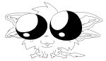 2026 3_fingers 3_toes 4_ears ambiguous_gender anthro avali avian big_eyes bird black_and_white black_eyes black_sclera blush buckteeth cheek_tuft chibi closed_smile conhugo daww digital_drawing_(artwork) digital_media_(artwork) facial_tuft feathered_wings feathers feet fingers front_view fur fyr_(fenrir784) glistening glistening_eyes hair happy looking_at_viewer monochrome mouth_closed multi_ear nude pixel_(artwork) semi-anthro simple_background sitting smile solo tail teeth toes toony tuft white_background winged_arms wings