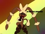  cartoon lagomorph looking_at_viewer lopunny mammal mega_evolution mega_lopunny mysteryfanboy91 nintendo open_mouth pointing pok&eacute;mon rabbit text video_games 