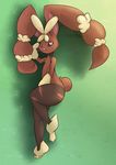  fluffy genderless kientrae lagomorph looking_up lopunny mammal mega_evolution mega_lopunny nintendo pok&eacute;mon rabbit smile video_games voluptuous 