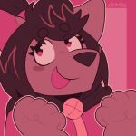  1girl animal_ears animated animated_gif brown_hair fox_ears fox_girl highres kanako_ketsukane lemonere looping_animation open_mouth pink_theme short_hair smile solo thick_eyebrows undertale undertale_yellow upper_body utdr_(toby_fox) 