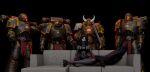 2026 3d_(artwork) 4_toes anthro armor armwear big_breasts big_tail black_armor black_armwear black_background black_body black_clothing black_elbow_gloves black_fingerless_gloves black_gloves black_hair black_handwear black_shirt black_short black_topwear bolter bone bottomwear breasts canid canine chaos_space_marine claws clothing crop_top crossed_legs crossover digital_media_(artwork) elbow_gloves eyes_closed feet female female_anthro fingerless_gloves furniture glistening glistening_body gloves glowing glowing_eyes group gun hair hand_on_knee hand_on_leg hand_on_own_knee hand_on_own_leg handwear happy hi_res holding_bolter holding_gun holding_object holding_ranged_weapon holding_weapon human imminent_sex impaer_jaster loincloth looking_at_another male male_human malo mammal meme midriff navel on_sofa open_mouth open_smile piper_perri_surrounded ranged_weapon red_bottomwear red_clothing red_eyes red_loincloth scp-1471-a scp_foundation sharp_teeth shirt simple_background sitting sitting_on_sofa skull skull_head skulldog_(species) smile sofa tail teeth toes topwear warhammer_(franchise) watermark weapon white_sofa
