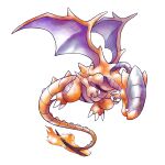  alien_(series) bilingual_commentary charizard claws closed_mouth english_commentary fire flame-tipped_tail french_commentary full_body fusion mixed-language_commentary no_humans pokemon pokemon_(creature) simple_background solo sugimori_ken_(style) tail transparent_background xenomorph zombixel 