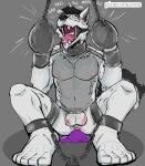 absurd_res anthro balls bdsm bodily_fluids bondage bondage_clothing bondage_gear bondage_gloves bound captured clothing cum cum_drip dripping fur gag gagged gagspeak genital_fluids genitals handwear harness hi_res kidnapping leather leather_harness male muffled nude nude_anthro nude_male penis precum smallsavant struggling surprised sweat tail voweless