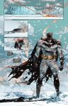  1boy bat_mask batman batman_(series) batman_symbol belt black_cape bodysuit cape dc_comics grey_bodysuit highres jorge_jimenez male_focus multicolored_bodysuit outdoors snow snowing solo superhero_costume taut_bodysuit two-tone_bodysuit utility_belt 
