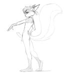 2024 accessory anthro arm_tuft balls big_tail butt dipstick_ears ear_markings ear_tuft erection facial_tuft fluffy fluffy_tail full-length_portrait genitals gloves_(marking) hair headband humanoid_genitalia humanoid_penis hush_button inner_ear_fluff leg_markings male mammal markings multicolored_ears non_(hush_button) nude nude_anthro nude_male penis plantigrade pointy_ears portrait pose raised_heel rodent sciurid shoulder_tuft sketch socks_(marking) solo standing tail tree_squirrel tuft