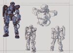  act_zaku aiming cable colored_lineart commentary_request concept_art exposed_internal_machinery grey_background gundam gundam_msv kou_(mechalog) mecha mecha_focus mobile_suit mobile_suit_gundam monochrome no_humans one-eyed_mecha original redesign robot science_fiction shield sketch titans_(gundam) weapon zaku_ii zeon zeta_gundam 