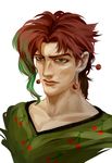  bad_id bad_pixiv_id earrings green_eyes jewelry jojo_no_kimyou_na_bouken kakyouin_noriaki kilva_lollop lips male_focus portrait red_hair solo 