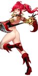  ass bad_id bad_pixiv_id blush breasts dungeon_and_fighter elf happening18 long_hair looking_at_viewer looking_back mage_(dungeon_and_fighter) medium_breasts nipples nude open_mouth pointy_ears ponytail red_eyes red_hair solo tears 
