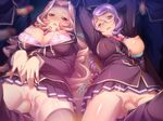  2girls 6+boys areolae blonde_hair blush bra braid breasts censored cum cum_on_body cum_on_breasts cum_on_hair cum_on_upper_body daisaimin_ranko_gakuen:_houkago_wa_saimin_rankou game_cg gangbang glasses group_sex hikage_eiji large_breasts legs long_hair lying mind_control mosaic_censoring multiple_boys multiple_girls nipples no_panties open_clothes orgy penis purple_hair pussy school_uniform sex skirt thighs twin_braids underwear vaginal 