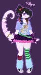  2026 5_fingers absurd_res accessory animal_print anthro artist_name belt black_hair blue_clothing blue_leg_warmers blue_legwear blue_shirt blue_t-shirt blue_topwear bottomwear bow_ribbon cavemanon_studios choker clothing colored_nails cretaceogekko derpy_hooves_(mlp) digital_drawing_(artwork) digital_media_(artwork) dinosaur eyelashes female fingerless_gloves fingers fishnet_tailwear footwear friendship_is_magic gloves hair hair_accessory hair_bow hair_ribbon handwear hasbro heart_necklace hi_res highlights_(coloring) jewelry leg_warmers legwear leopard_print leopard_print_gloves long_hair long_socks long_tail multicolored_hair my_little_pony nails necklace pink_choker pink_jewelry pink_necklace polly_(volcaldera_ashfall) ponytail prehistoric_species purple_background purple_eyes purple_hair purple_highlights rainbow_nails red_hair red_highlights reptile ribbons scales scalie scaredofbunnies shirt shoes signature simple_background skirt smile sneakers snout solo spiked_tail spikes spikes_(anatomy) t-shirt tail text topwear volcaldera_ashfall white_body white_scales 