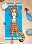  anthro breasts chest_tuft feline female flora_(twokinds) fur keidran mammal nude open_mouth solo tiger tom_fischbach tuft twokinds 