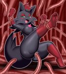  anthro aozora_(tasogare_aozora) arms_tied big_butt black_body black_fur blush bodily_fluids bound breasts butt canid canine censored clothing eyeshadow female footwear footwear_only forced fur generation_5_pokemon genital_fluids gloves green_eyes grimace handwear huge_butt lactating lipstick makeup mammal milk mosaic_censorship mostly_nude narrowed_eyes nintendo nipples one_leg_up open_mouth penetration pokemon pokemon_(species) raised_leg rape red_eyelids red_eyeshadow red_lipstick sex socks socks_only solo suspension tentacle_in_vagina tentacle_penetration tentacle_rape tentacle_sex tentacle_wall tentacles thick_thighs vaginal vaginal_fluids vaginal_penetration zorua 