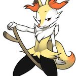  braixen canine female fennec fox grinding kloudmutt looking_at_viewer mammal nintendo plain_background pok&eacute;mon pussy solo stick video_games white_background 