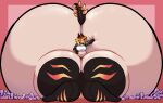  animal_humanoid beverage_can big_butt blonde_hair blush bubble_butt butt butt_from_the_front can clothing container dragon dragon_humanoid embarrassed expansion female female_humanoid flannel gradient_hair hair hand_on_butt hand_on_leg hand_on_own_butt hand_on_own_leg hand_on_own_thigh hand_on_thigh hi_res horn huge_butt huge_thighs humanoid hyper hyper_butt hyper_legs hyper_thighs implied_expansion implied_transformation kneeling midnite_fsnax mythological_creature mythological_scalie mythology orange_hair pink_background red_background red_hair scalie short_hair simple_background sitting solo thick_thighs topwear touching_own_butt touching_own_thigh tube_top 