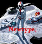  4boys aeug amuro_ray black_bodysuit blister_pack bodysuit commentary_request covered_face earth_federation english_text face_in_shadow gundam gundam:_hathaway's_flash gundam_zz hathaway_noa helmet highres holding holding_sword holding_weapon judau_ashta kamille_bidan kkk_333 looking_at_viewer male_focus mecha_pilot_suit mobile_suit_gundam multiple_boys normal_suit_(gundam) one_eye_covered one_eye_in_shadow rapier solo_focus space_helmet standing sword weapon white_bodysuit zeta_gundam 