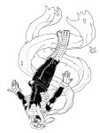 ambiguous_gender anthro boo3 boots clothing dive eyewear falling footwear goggles jacket jumpsuit lagomorph leporid mammal mask monochrome nonbinary_(lore) rabbit scarf shoes smile solo spex_(boo3) superhero superhero_costume topwear upside_down