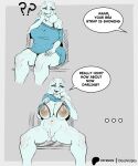 absurd_res age_difference anthro areola bedroom_eyes belly big_breasts black_clothing black_underwear blue_clothing blue_eyes blue_topwear boss_monster_(undertale) bovid bow_ribbon bra bra_strap bra_strap_showing_(meme) breasts caprine cleavage clothed clothing clothing_lift colored curvy_figure deep_navel deusvulpes dialogue digital_drawing_(artwork) digital_media_(artwork) english_text eyelashes female female_anthro flashing flashing_breasts flashing_pussy fupa fur genitals gesture goat hand_gesture hi_res holding_clothing holding_object horn lingerie long_ears mammal mature_anthro mature_female meme midriff narrowed_eyes navel navel_outline nipples older_female open_mouth overweight overweight_anthro panties partially_clothed partially_clothed_anthro partially_clothed_female presenting presenting_breasts raised_clothing raised_topwear seductive shirt shirt_lift simple_background smile solo speech_bubble t-shirt text thick_thighs topwear toriel undertale undertale_(series) underwear voluptuous vulva white_body white_fur wide_hips