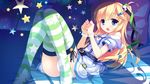  1girl blonde_hair blue_eyes cuffs g.i.b._girls_in_black otonashi_sorami panties rken ryoumoto_ken school_uniform seifuku shackles solo star striped striped_legwear tenmaso thighhighs underwear whirlpool 