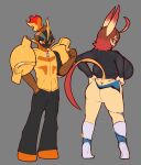 absurd_res anthro armarouge back_boob big_breasts big_butt bodily_fluids bottomwear bra bra_through_clothing breasts bulge burning_clothes butt clothing denim denim_bottomwear denim_clothing dibujosv12 digital_media_(artwork) dripping_vulva echo_(echovalia) eeveelution elemental_creature elemental_humanoid embarrassed embarrassing_nudity erection female fire fire_creature fire_humanoid flora_fauna footwear generation_4_pokemon generation_9_pokemon genital_fluids genitals hair hi_res huge_breasts humanoid jacket jeans leafeon long_socks looking_back male mammal nintendo pants plant pokemon pokemon_(species) pokemorph pseudo_hair putting_on_clothes rear_view shirt socks thong topwear underwear vaginal_fluids vulva wardrobe_malfunction zipper