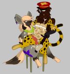 after_sex angry animal_genitalia animal_penis avian balls baton beak big_balls blonde_hair bodily_fluids breasts canid canine canine_genitalia canine_penis chair claws clothing cock_and_ball_torture cum cum_in_vagina cum_inside cum_on_balls cum_on_beak cum_on_breasts cum_on_chest cum_on_face cum_on_leg dominant dominant_female duo ear_piercing ear_ring ejaculation eyewear feathers felid feline female feral fox furniture genital_fluids genital_torture genitals glasses grabbing_neck gryphon hair hat headgear headwear hi_res hybrid jewelry lifting_balls looking_down male male/female mammal multi_breast mythological_avian mythological_creature mythology necklace paws penis piercing ring_piercing simple_background sitting smile spots submissive submissive_male tail villegreen vulva whiskers wide_hips wings yellow_body